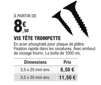 E.Leclerc Brico VIS TÊTE TROMPETTE offre