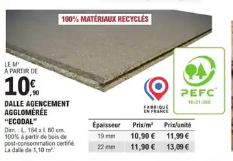 E.Leclerc Brico DALLE AGENCEMENT AGGLOMÉRÉE "ECODAL" offre