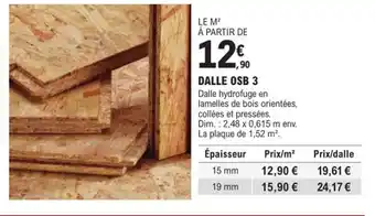 E.Leclerc Brico DALLE OSB 3 offre