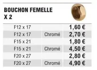 E.Leclerc Brico BOUCHON FEMELLE X2 offre