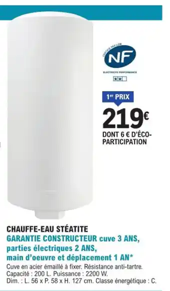E.Leclerc Brico CHAUFFE-EAU STÉATITE offre