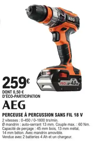E.Leclerc Brico PERCEUSE À PERCUSSION SANS FIL 18 V offre