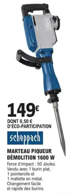E.Leclerc Brico MARTEAU PIQUEUR DÉMOLITION 1600 W offre