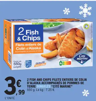 E.Leclerc 2 Fish and Chips Filets entieres de Colin offre