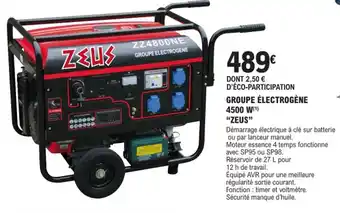 E.Leclerc Brico GROUPE ÉLECTROGÈNE 4500 W "ZEUS" offre