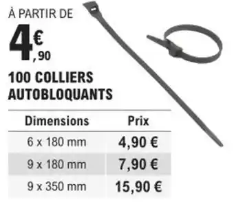 E.Leclerc Brico 100 COLLIERS AUTOBLOQUANTS offre