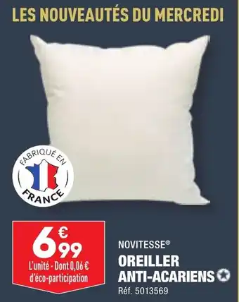 ALDI OREILLER ANTI-ACARIENS offre