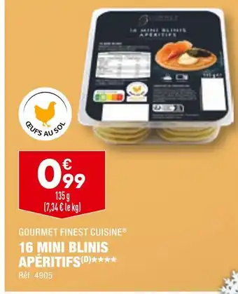 ALDI Gourmet finest cuisine 16 mini blinis apéritifs offre