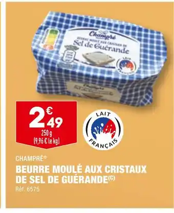ALDI Champré beurre moulé aux cristaux de sel de guérande offre