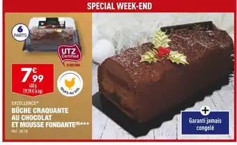 ALDI Excellence bûche craquante au chocolat et mousse fondante offre