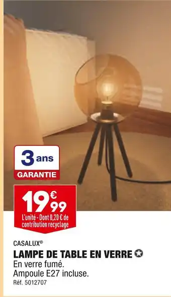 ALDI Casalux lampe de table en verre offre