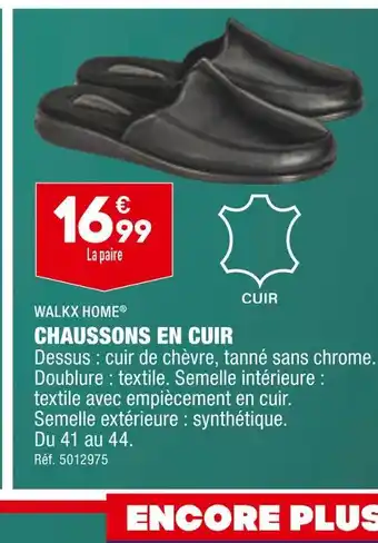 ALDI Walkx home chaussons en cuir offre