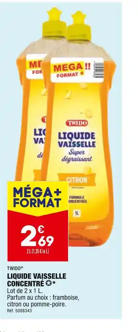 ALDI Twido liquide vaisselle concentré offre