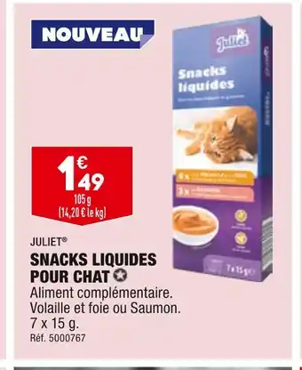 ALDI Juliet snacks liquides pour chat offre