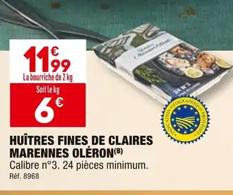 ALDI Huîtres fines de claires marennes oléron offre