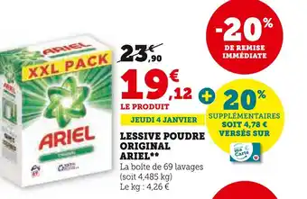 Super U Ariel lessive poudre original offre