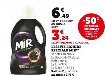Super U Mir lessive liquide speciale offre