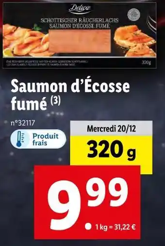 Lidl Deluxe saumon d’écosse fumé offre