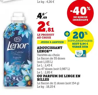 Super U Lenor adoucissant offre