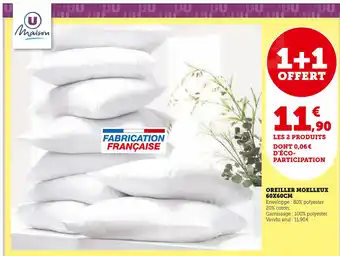 Super U U maison oreiller moelleux 60x60cm offre