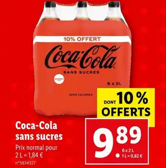 Lidl Coca-cola coca-cola sans sucres offre