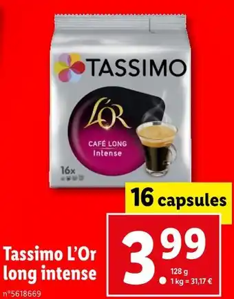 Lidl L'or tassimo l’or long intense offre