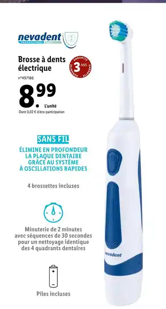Lidl Nevadent brosse à dents électrique offre
