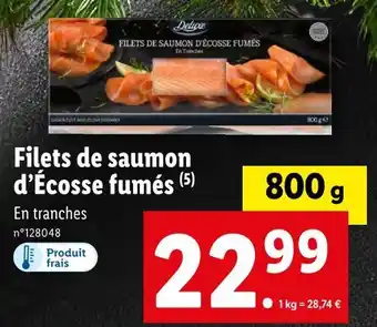 Lidl Deluxe filets de saumon d’écosse fumés offre