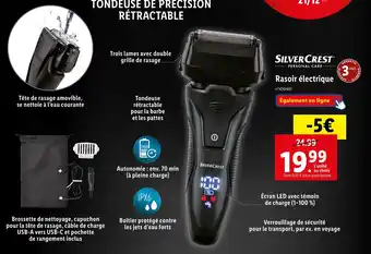 Lidl Silver crest rasoir électrique offre