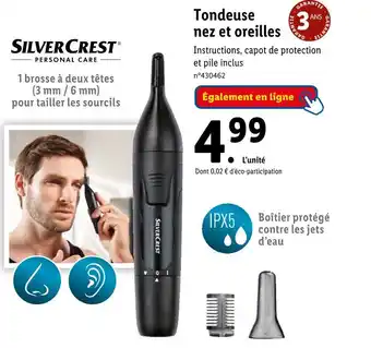 Lidl Silver crest tondeuse nez et oreilles offre