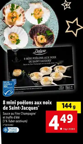 Lidl Deluxe 8 mini poêlons aux noix de saint-jacques offre