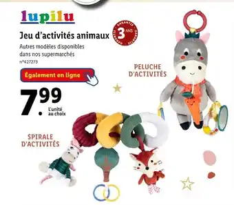 Lidl Lupilu jeu d’activités animaux offre
