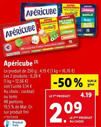 Lidl Apéricube apéricube offre