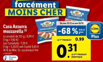 Lidl Casa azzurra mozzarella offre