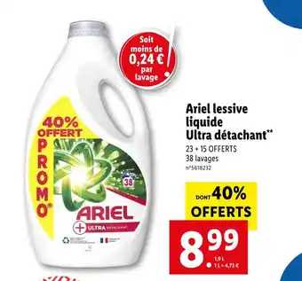 Lidl Ariel ariel lessive liquide ultra détachant offre