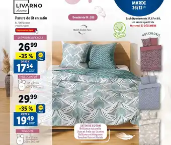 Lidl Livarno parure de lit en satin offre