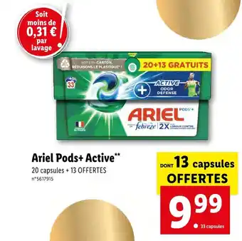 Lidl Ariel ariel pods+ active offre
