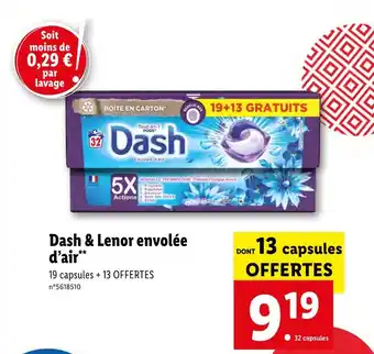 Lidl Dash / lenor dash & lenor envolée d’air offre
