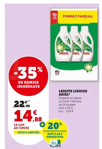 U Express Ariel lessive liquide offre