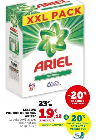 U Express Ariel lessive poudre original offre