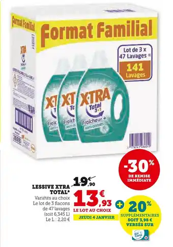U Express Xtra total lessive offre