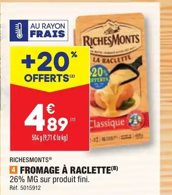ALDI FROMAGE À RACLETTE offre