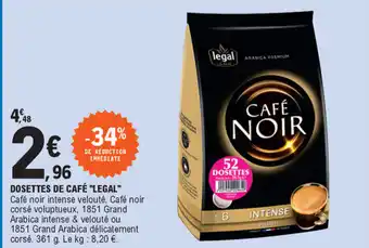 E.Leclerc Dosettes De Café Legal offre