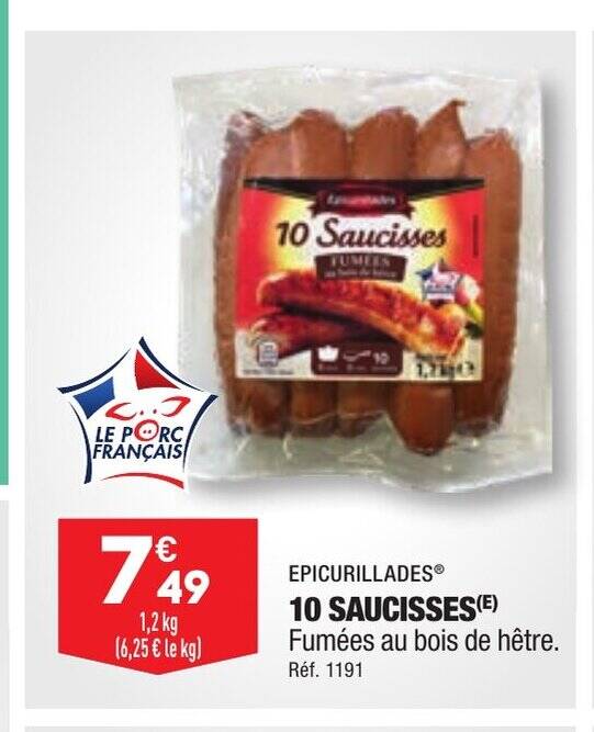 Promo 10 Saucisses chez ALDI