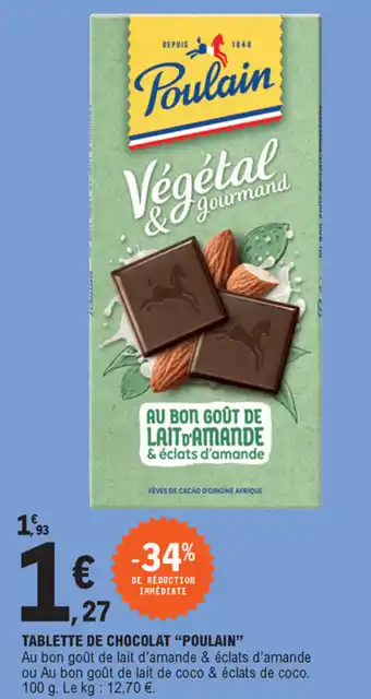 E.Leclerc Tablette De Chocolat Poulain offre