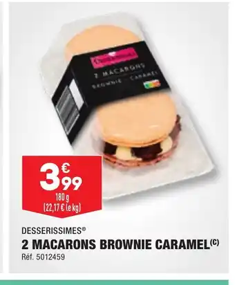 ALDI 2 MACARONS BROWNIE CARAMEL (C) offre