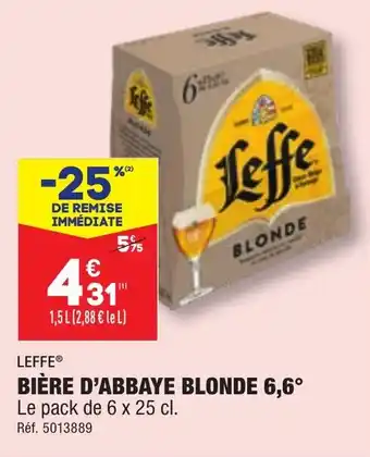 ALDI BIÈRE D'ABBAYE BLONDE 6,6° offre