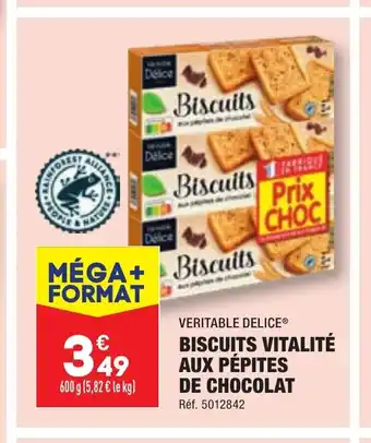 ALDI BISCUITS VITALITÉ AUX PÉPITES DE CHOCOLAT offre