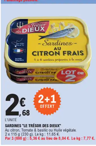 E.Leclerc Sardines Le Trésor Des Dieux offre