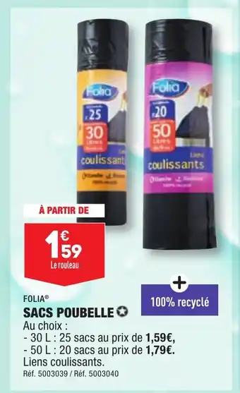 ALDI SACS POUBELLE offre